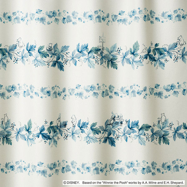スミノエ DISNEY セミオーダー カーテン プー リース 2700×1750mm ブルー １セット(2枚入)（直送品）