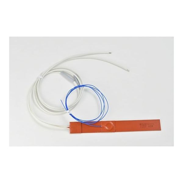 シリコンラバーヒーター 【熱電対3m、リード線延長3m】 100V 40W 25mm×200mm SR100-40-25-200-K3 1枚（直送品）