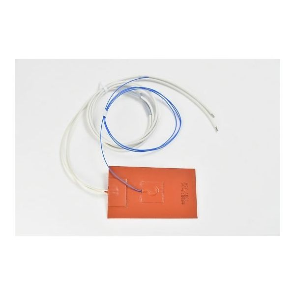 シリコンラバーヒーター 【熱電対5m、リード線延長5m】 100V 75W 75mm×125mm SR100-75-75-125-K5 1枚（直送品）