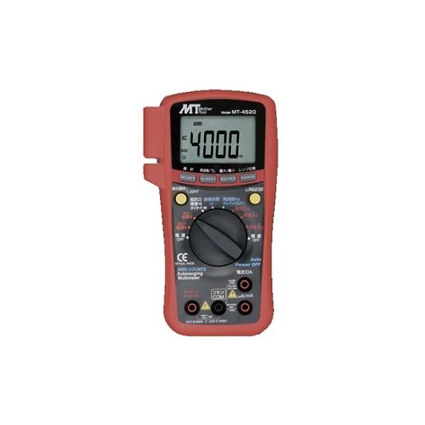 マザーツール PC対応デジタルマルチメーター 校正証明書付 MT-4520(KOUSEI) 1個 64-3729-15（直送品）