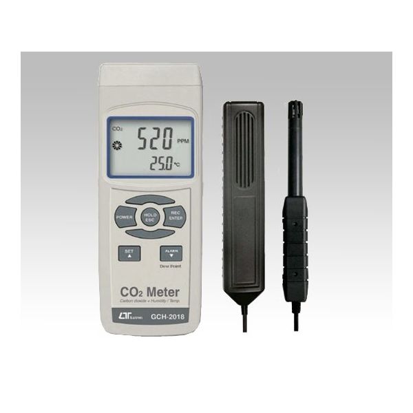 マザーツール デジタルCO2濃度計 校正証明書付 GCH-2018(KOUSEI) 1台 64-3729-39（直送品）