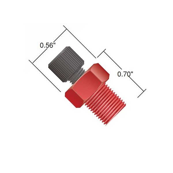 IDEX PEEK アダプター Assembly 1/8" Male NPT to 1/4ー28 U-510 1個 64-3957-91（直送品）