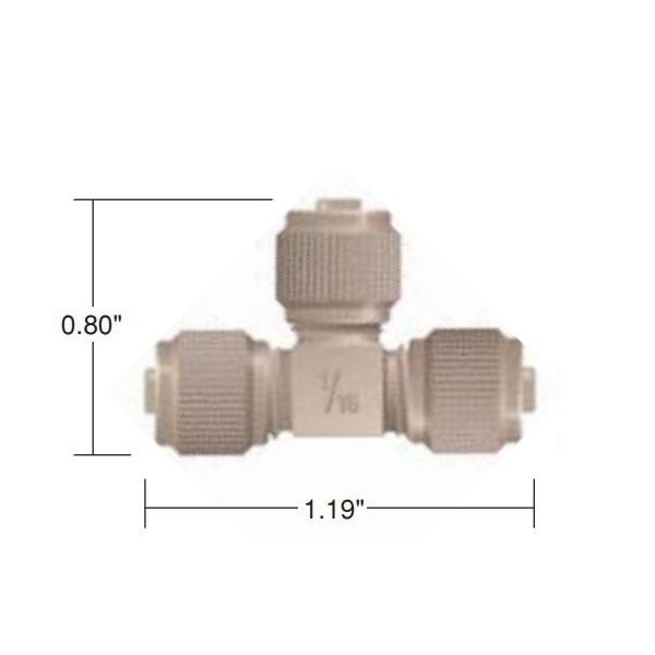 IDEX マイクロティーアッセンブリー 1/16” PEEK P-890 1個 64-3956-69（直送品）