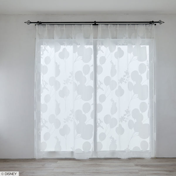 スミノエ DISNEY セミオーダー レースカーテン ミッキー バルーンボイル 2600×1040mm ホワイト １セット(2枚入)（直送品） 31,796円