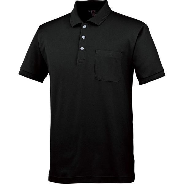 中国産業 1334C's CLUB半袖ポロシャツ（ポケットあり）クロS 1334-19-S 1枚（直送品）
