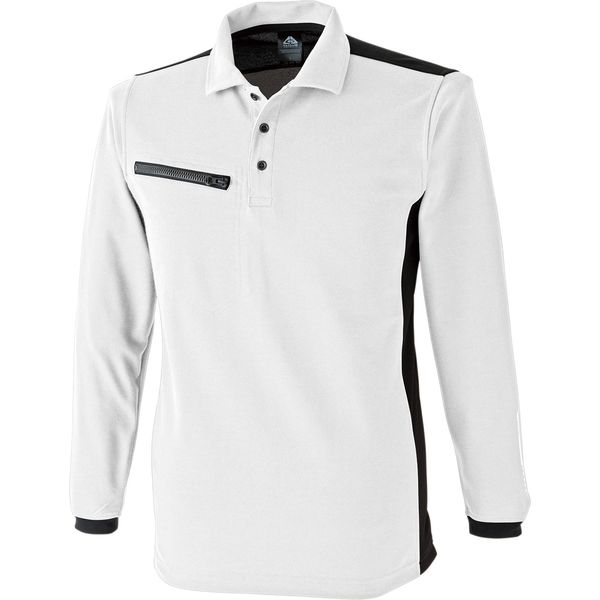 中国産業 1710C's CLUBリフレクション長袖ポロシロL 1710-18-L 1枚