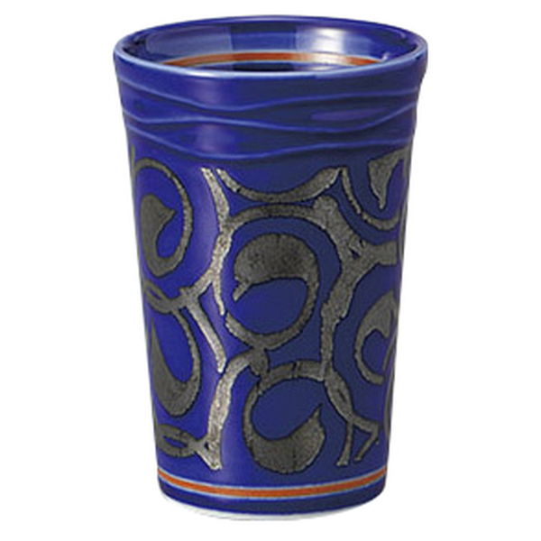 みやび街道 酒器 渦潮フリーカップ(青) (4個入) mkd-41716483（直送品）