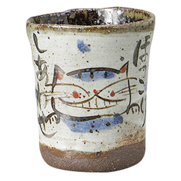 みやび街道 酒器 手造リホッコリ猫青フリーカップ (3個入) mkd-42504083（直送品）