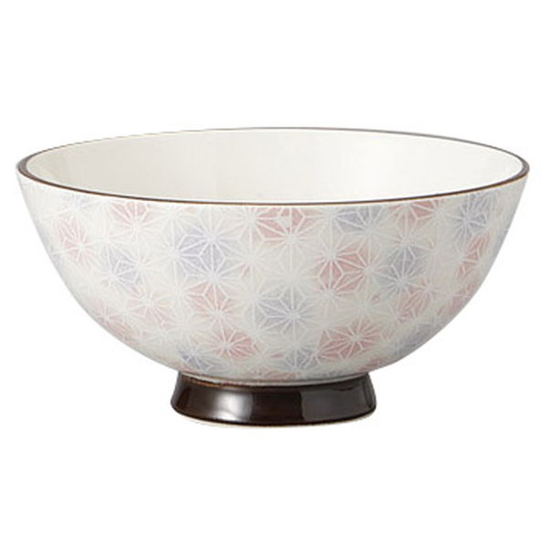 みやび街道 飯碗 盛サシコピンク・紫大平茶碗 (4個入) mkd-52503773（直送品）