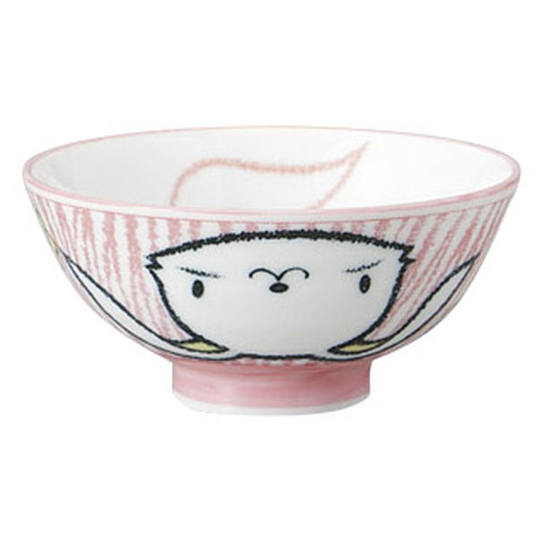 みやび街道 飯碗 ウサギコドモ茶碗 ピンク (9個入) mkd-53915023（直送品）