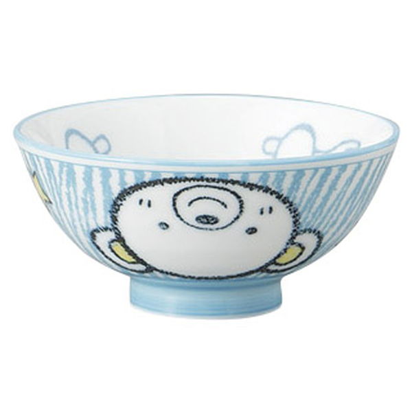 みやび街道 飯碗 クマコドモ茶碗 ブルー (9個入) mkd-53918023（直送品）