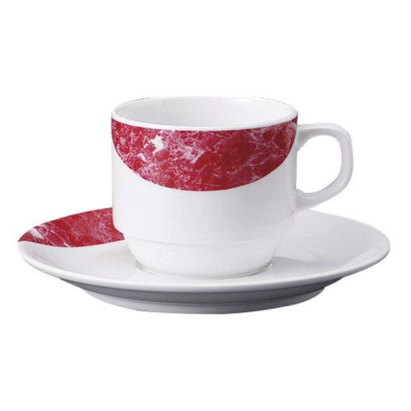 みやび街道 カップ＆ソーサー ダイアセラム(ピンク)スタックコーヒー碗皿 (3個入) mkd-77336373（直送品）