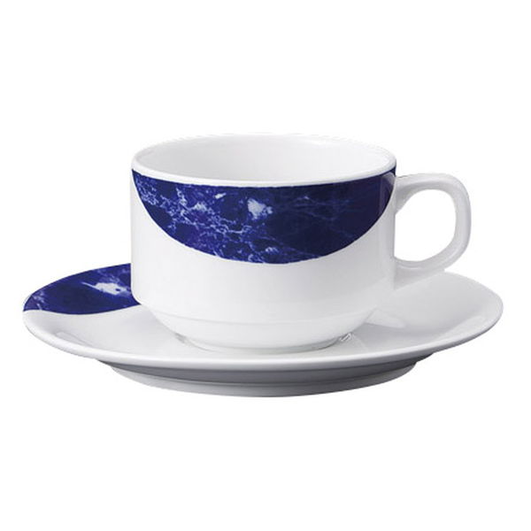 みやび街道 カップ＆ソーサー ダイアセラム(ブルー)スタック兼用碗皿 (3個入) mkd-77354373（直送品）
