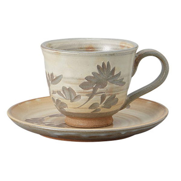 みやび街道 カップ＆ソーサー 古萩彫蘭コーヒー碗皿 (2個入) mkd-77718713（直送品）