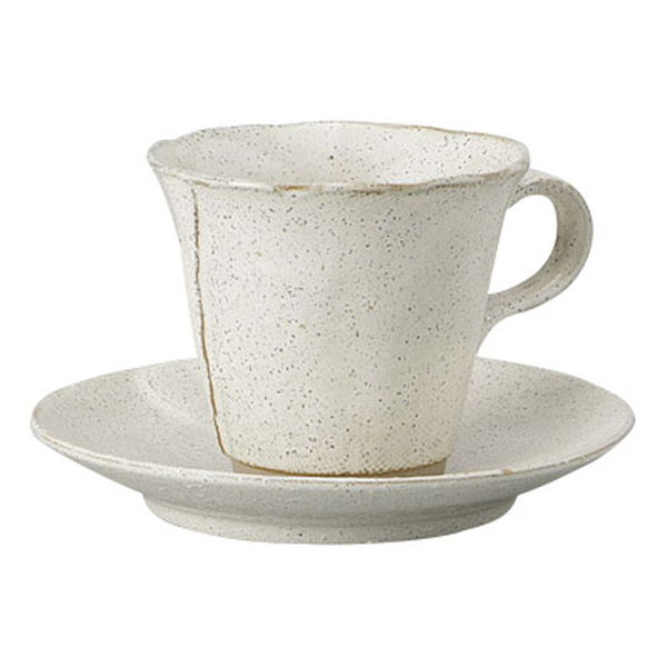 みやび街道 カップ＆ソーサー 黒陶粉引コーヒー碗皿 (4個入) mkd-77742053（直送品）