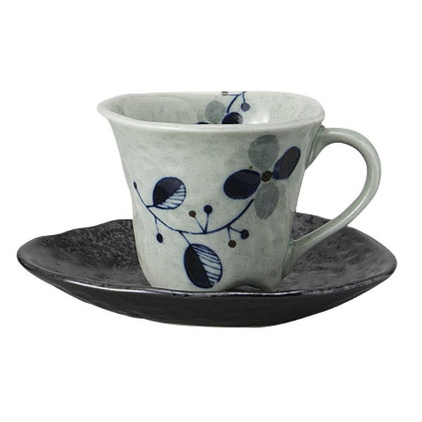 みやび街道 カップ＆ソーサー シアワセコーヒー碗皿(ブルー) (3個入) mkd-77775013（直送品）