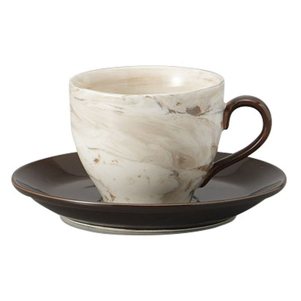 みやび街道 カップ＆ソーサー ネリコミ(茶)コーヒー碗皿 (3個入) mkd-77824053（直送品）