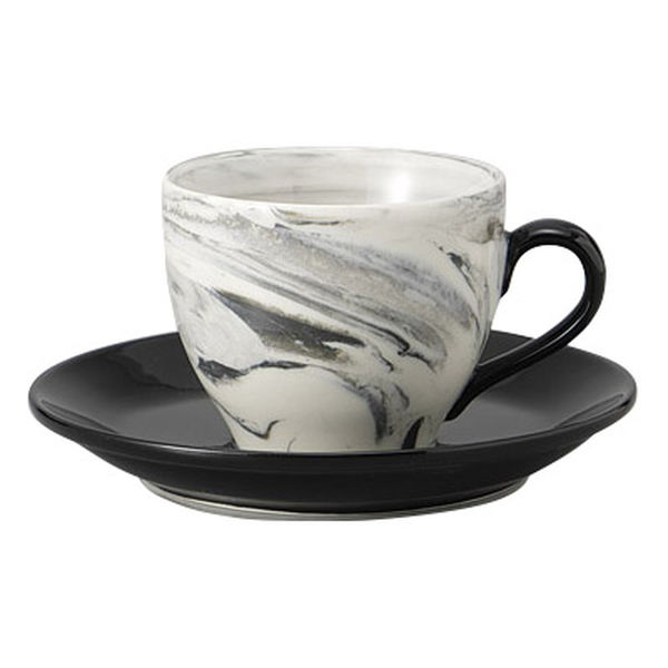 みやび街道 カップ＆ソーサー ネリコミ(黒)コーヒー碗皿 (3個入) mkd-77827053（直送品）