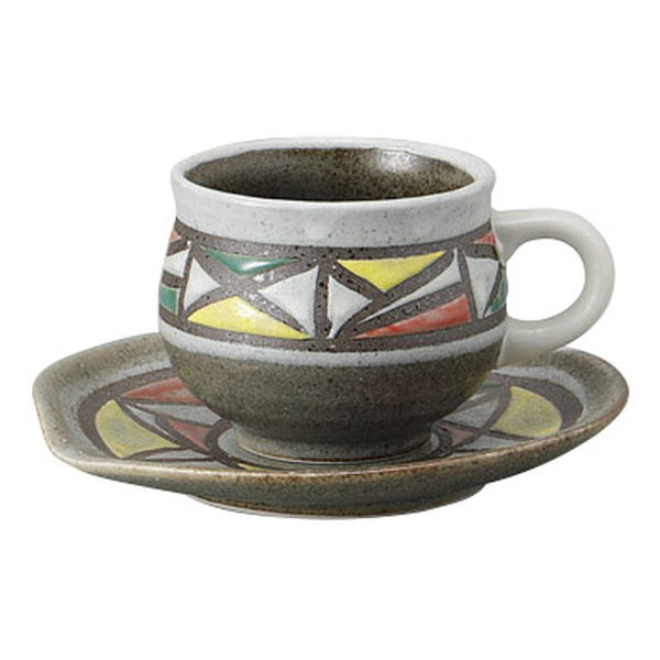 みやび街道 カップ＆ソーサー ステンドグラスコーヒー碗皿 (2個入) mkd-77836323（直送品）