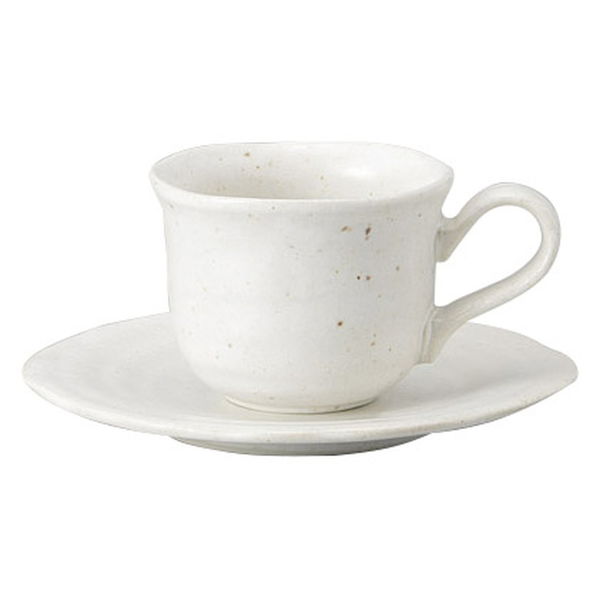 みやび街道 カップ＆ソーサー 白釉Ｎウェーブコーヒー碗皿 (3個入) mkd-77869323（直送品）