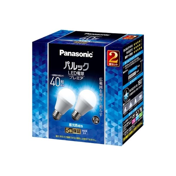 パナソニック LDA4DGSK42T パルックLED電球プレミア 一般電球広配光タイプ E26口金 昼光色 40形相当（直送品）
