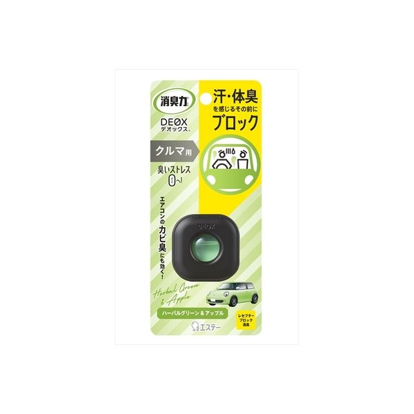エステー 消臭力DEOXクルマ用 本体 ハーバルグリーン＆アップル 4901070130665 2ML×24点セット（直送品）