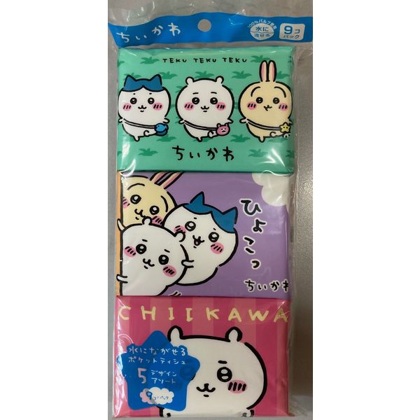 河野製紙 ちいかわ水に流せるポケットティシュ 4901451164449 1セット(9個×40パック)（直送品）