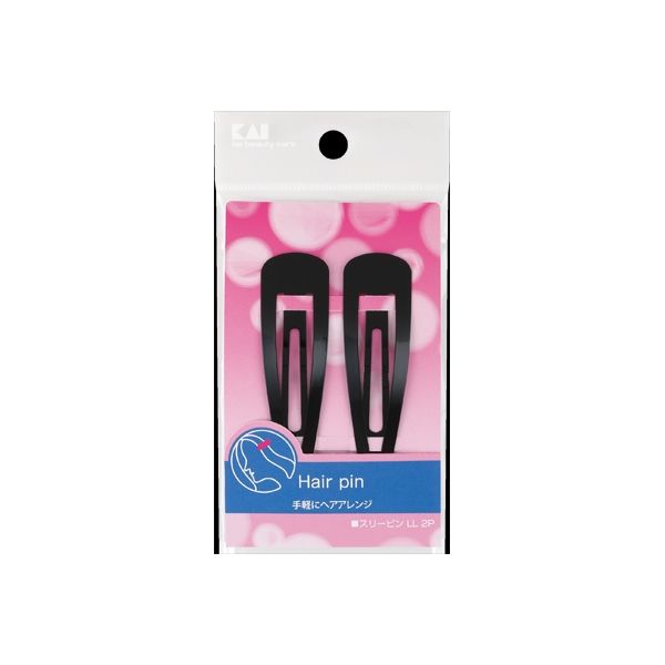 貝印 HL0143スリ-ピンLL2Pブラツク 4901601277814 1セット(2個入×12点セット)（直送品）