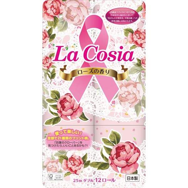 ラコシア プリントロール12ロールダブル 4902727012372 12巻×8点セット 丸富製紙（直送品）