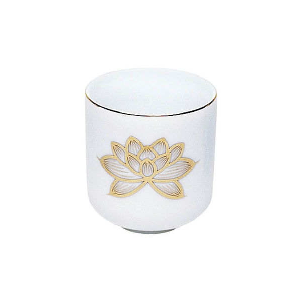 マルエス 白上金ハス湯呑1.8寸 4902741300271 1個×10点セット（直送品）