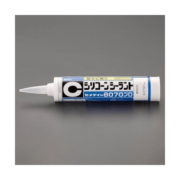 エスコ 330ml シリコーンシーラント(防カビ剤入・グレー/1本) EA930AN-14A 1セット(10個:1個×10本)（直送品）