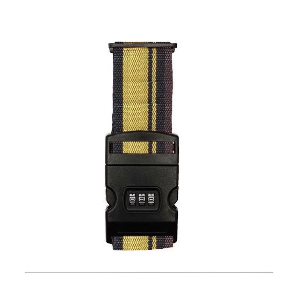 ロジック スーツケースベルト 3ダイヤル クロスタイプ イエロー×ブラック LG-STCS-BLT-CT-YEBK 1個（直送品）
