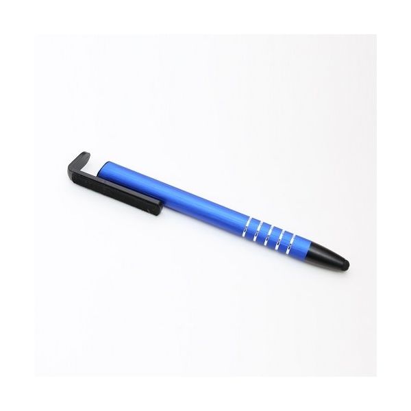 マルチスタイラスペン ブルー(スタンド機能、ボールペン、スマホスタンド、画面クリーナー) 10セット LG-SNP-BL_10SET（直送品）
