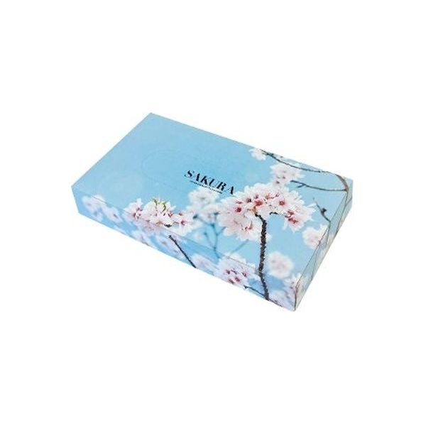 日本未入荷 林製紙 (7098)桜ティッシュ40Wボックスティッシュペーパー 日用品