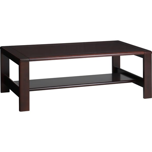 【アウトレット】【軒先渡し】【アウトレット】オリバー 木製テーブル　ダークブラウン　幅120×奥行60×高さ48cm　棚板付 PD・TL-025 1台（直送品）