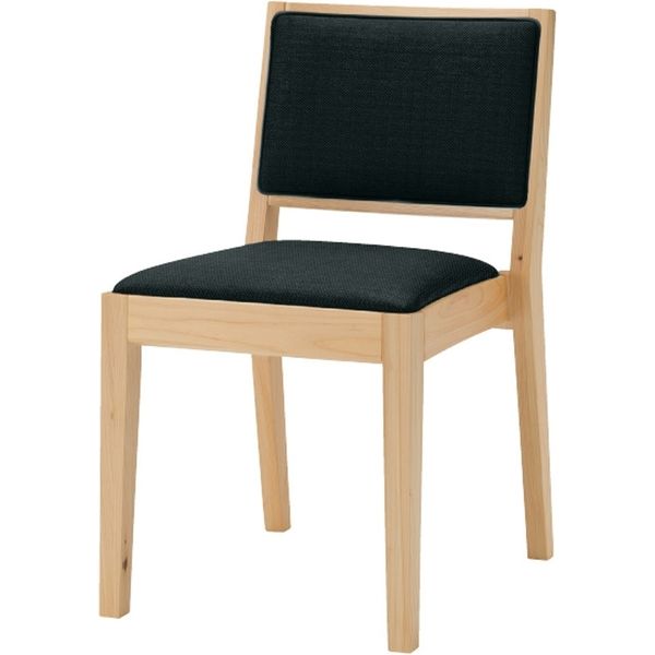 【アウトレット】【軒先渡し】【アウトレット】オリバー 木製椅子　スタッキング可能　ヒノキ圧縮材　ブラック　布張り S・CW-276_BF-02C 1脚（直送品）