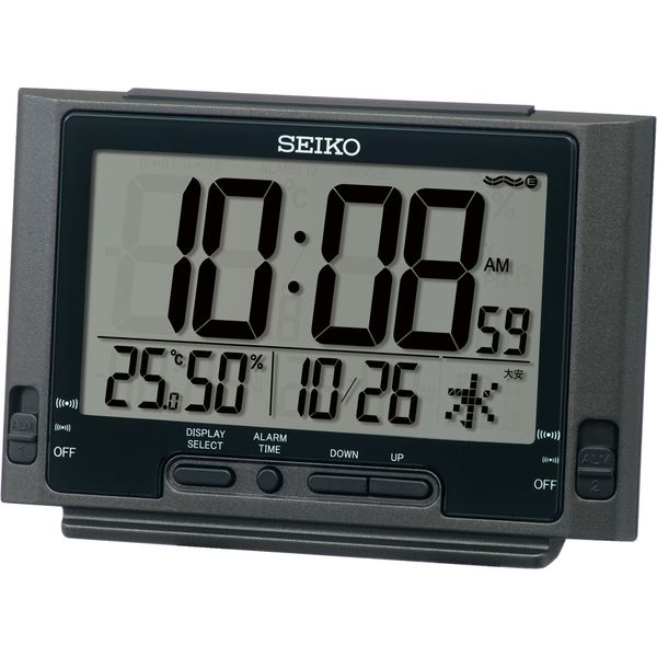 セイコータイムクリエーション セイコー デジタル 電波時計 液晶表示切替 黒メタリック SQ320K 1個（直送品）