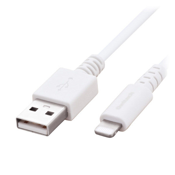 USBケーブル USB（A）[オス] - Lightning[オス] 1.2m やわらかく断線に強い ホワイト オウルテック 1本
