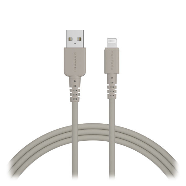USBケーブル USB（A）[オス] - Lightning[オス] 2m シリコン ラテグレージュ MOTTERU モッテル