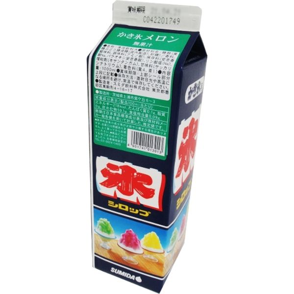 「業務用」 スミダ飲料 かき氷　メロン　1000ｍｌ×6本（直送品）