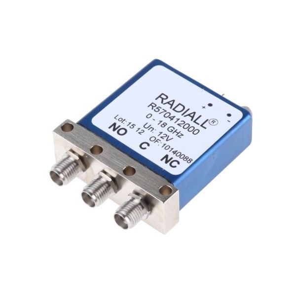 Radiall 高周波リレー (RFリレー) 12V 50Ω SPDT， R570412000 1