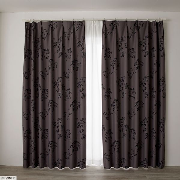 スミノエ DISNEY セミオーダー カーテン ミッキー トウィッグリーフ 2400×1000mm パープル １セット(2枚入)（直送品） 28,057円
