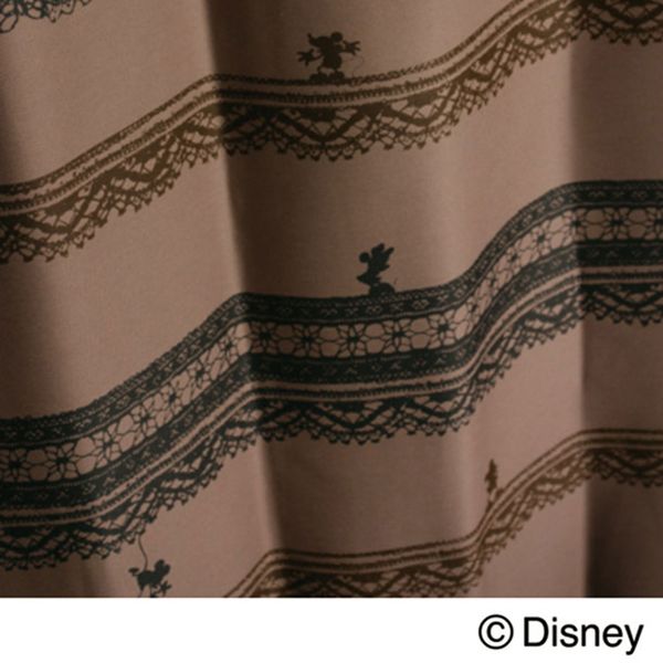 スミノエ DISNEY セミオーダー カーテン ミッキー トリムウェイ 2600×2100mm ブラウン １セット(2枚入)（直送品）