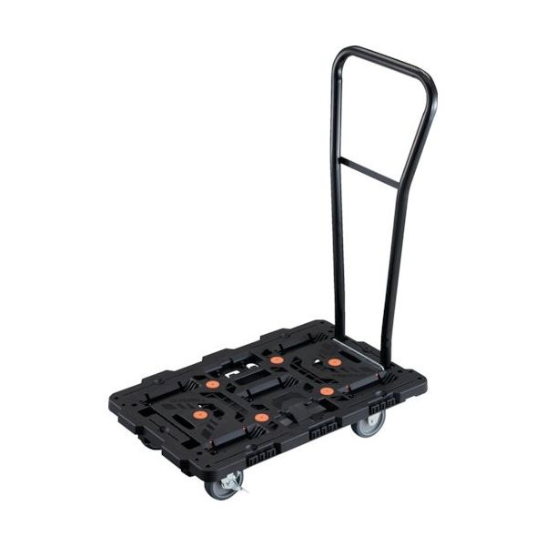 TRUSCO 連結式樹脂製平台車 ビートル 700X450 自在3輪 内2輪ストッパー付 脱着式ハンドル付 BT700J3S2H-E100（直送品）