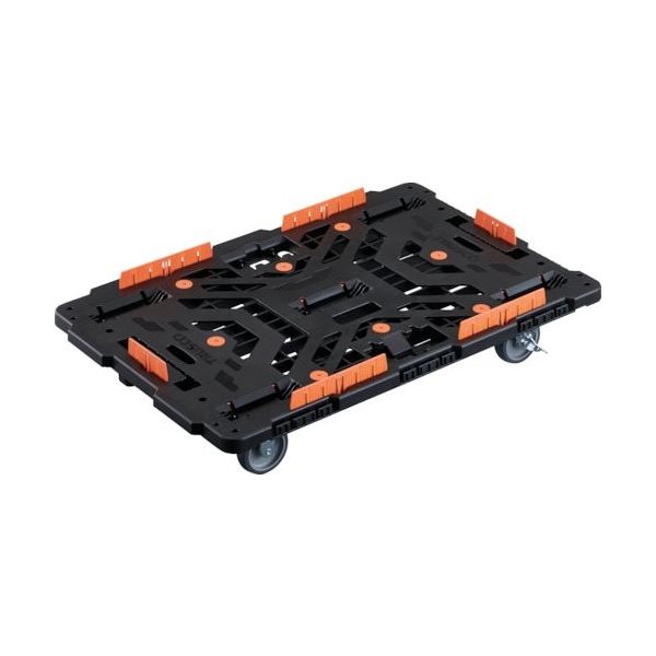 TRUSCO 連結式樹脂製平台車 ビートル 900X600 自在3輪 内2輪ストッパー付 コボレ止めセット付 BT900KJ3S2-E100（直送品）