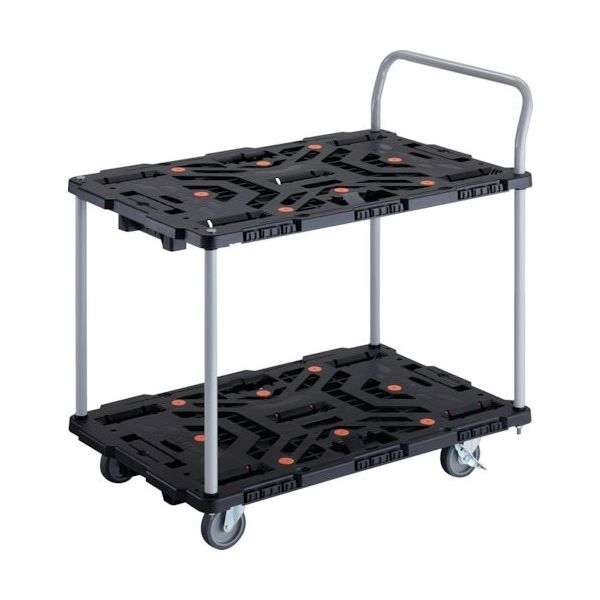 TRUSCO 連結式樹脂製2段台車 ビートル 900X600 自在5輪 内2輪ストッパー付 ハンドル付 BT924J5S2-E100 1台（直送品）
