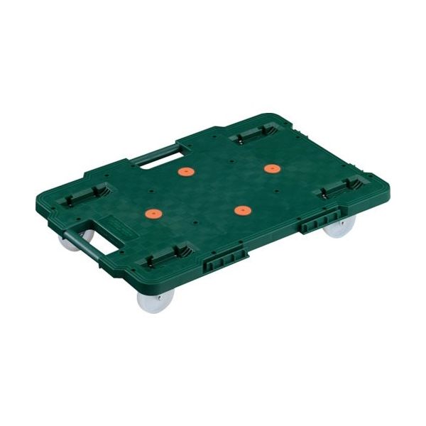 トラスコ中山 TRUSCO 樹脂製平台車 連結式ルートバン 615X415 ナイロン車輪 緑 MPB-600N-GN 1台 229-3564（直送品）