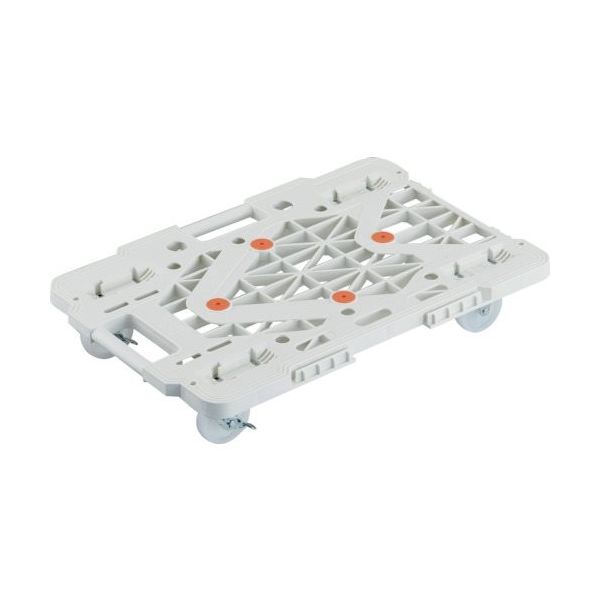 TRUSCO 樹脂製平台車 連結式ルートバン メッシュタイプ 615X415 ナイロン車輪 自在側ストッパー付 白 MPK-600NS-W（直送品）