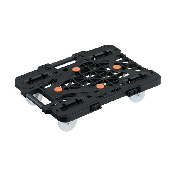 トラスコ中山 TRUSCO 樹脂製平台車 連結式ルートバン メッシュタイプ 515X385 ナイロン車輪 黒 MPK-500N-BK 1台（直送品）