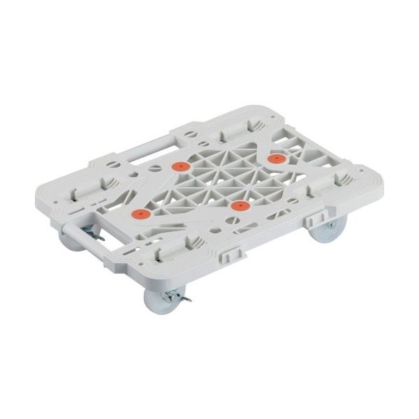 TRUSCO 樹脂製平台車 連結式ルートバン メッシュタイプ 515X385 ナイロン車輪 自在側ストッパー付 白 MPK-500NS-W（直送品）